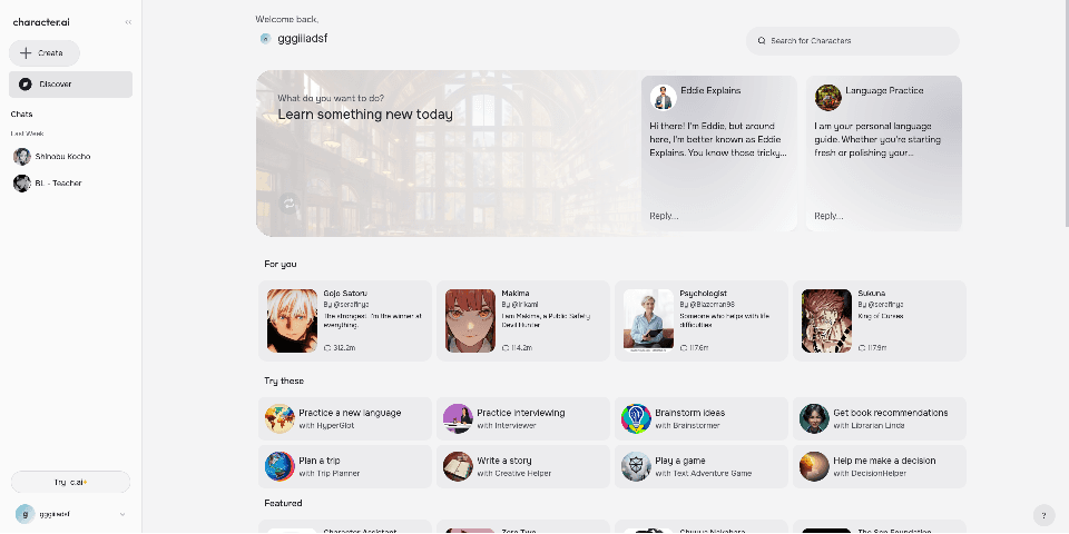 Character.ai - AI tool screenshot and preview