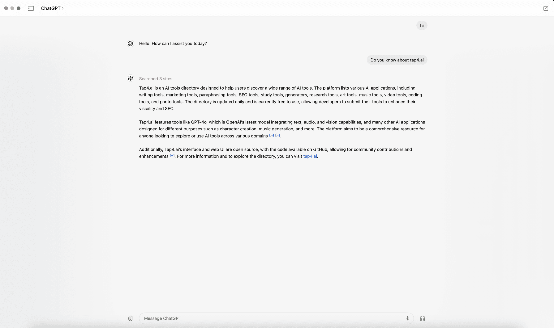 ChatGPT for MacOS: Your AI Assistant for Enhanced Productivity - AI tool screenshot and preview